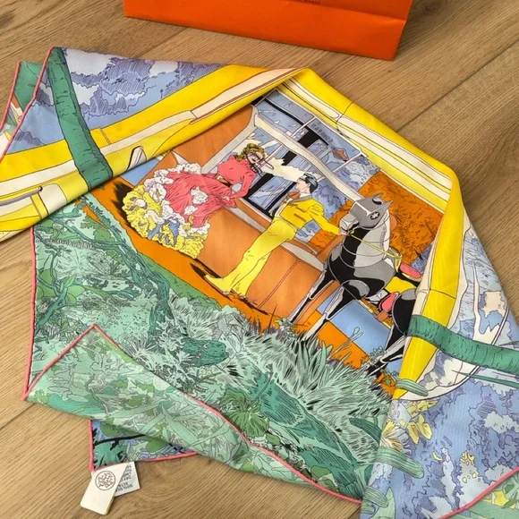 Hermes Multicolor Silk Scarf - Picture 3 of 6
